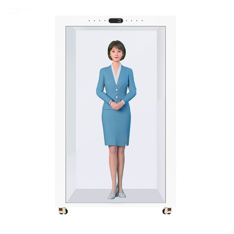 86寸AI數(shù)字人透明柜